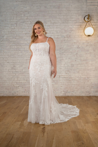 Stella York Style #7762-SY (unlined) #3 (IV-ALM) Ivory Lace and Tulle over Almond Gown thumbnail
